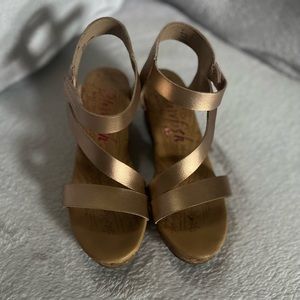 Bronze color wedge sandal by Blowfish